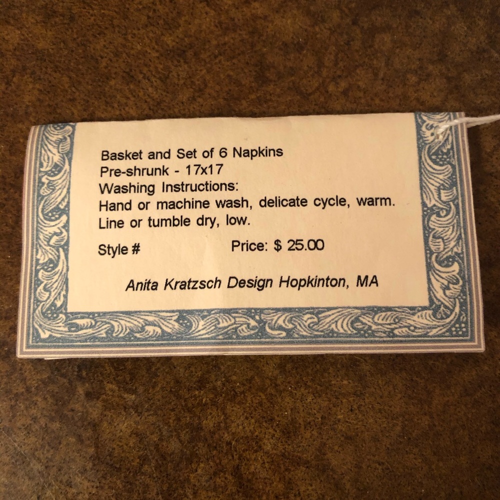 Handmade Country Kitchen Napkin Set of Six - Picture 8 of 8